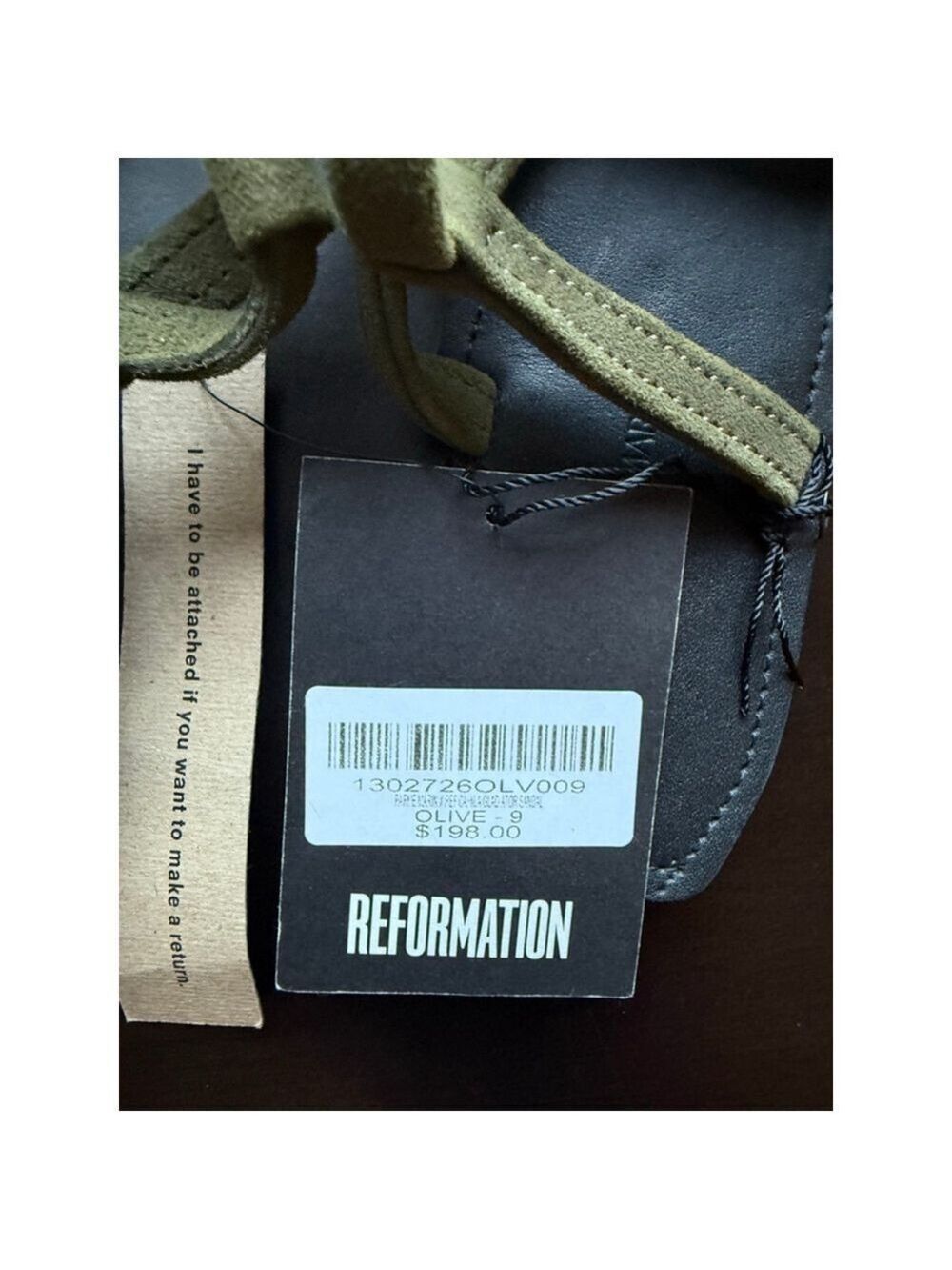 Women's Reformation Olive Black Gladiator Sandals US 9 NWT - Picture 4 of 4